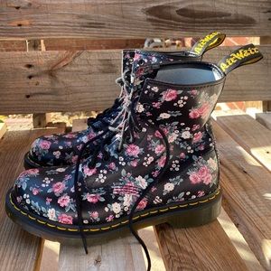Dr. Martens Floral Combat Boots